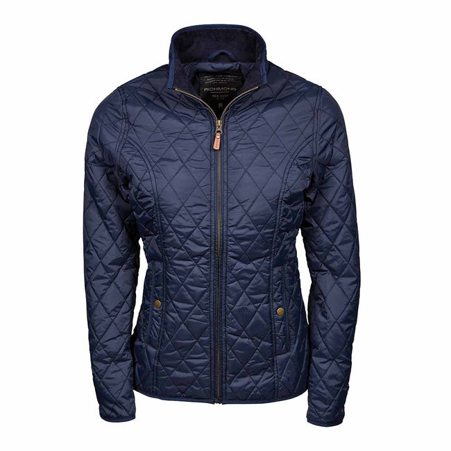 Deep Navy - Back - Tee Jays Womens-Ladies Richmond Diamond Quilted Jacket
