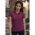 Burgundy - Side - Fruit Of The Loom Womens Lady-Fit 65-35 Short Sleeve Polo Shirt