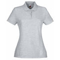 Heather Grey - Front - Fruit Of The Loom Womens-Ladies Lady Fit Short-Sleeved Polo Shirt