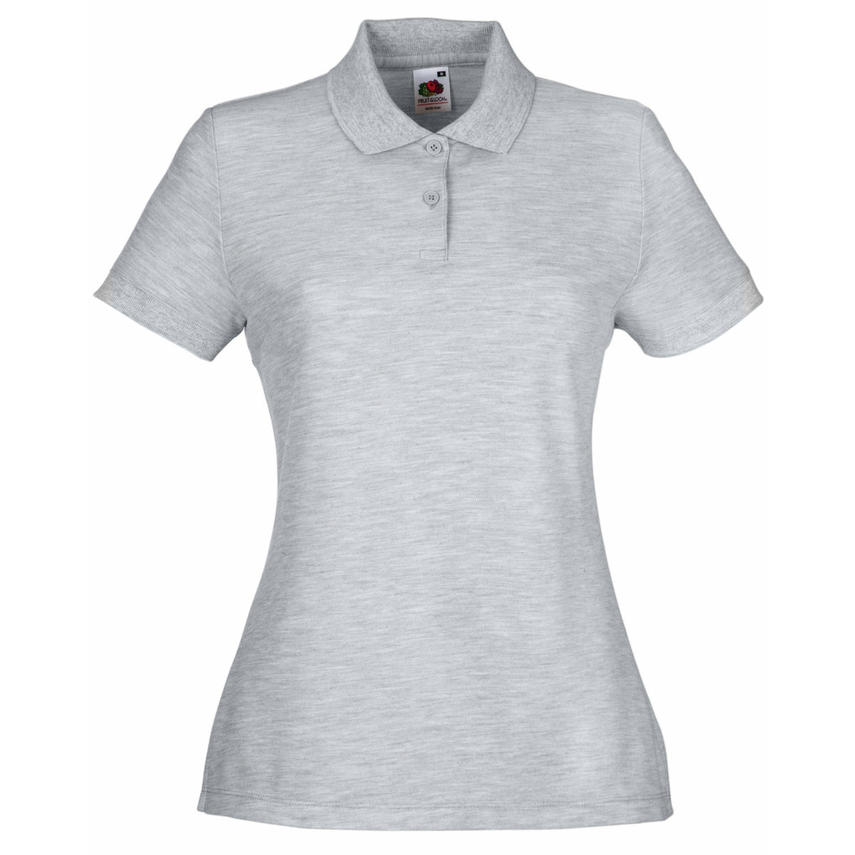 Heather Grey - Front - Fruit Of The Loom Womens-Ladies Lady Fit Short-Sleeved Polo Shirt