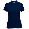 Deep Navy - Front - Fruit Of The Loom Womens Lady-Fit 65-35 Short Sleeve Polo Shirt