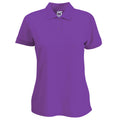 Purple - Front - Fruit Of The Loom Womens Lady-Fit 65-35 Short Sleeve Polo Shirt