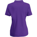 Purple - Back - Fruit Of The Loom Womens Lady-Fit 65-35 Short Sleeve Polo Shirt