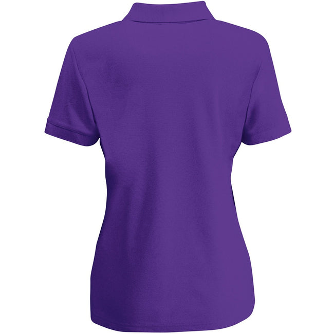 Purple - Back - Fruit Of The Loom Womens-Ladies Lady Fit Short-Sleeved Polo Shirt