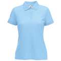 Sky Blue - Front - Fruit Of The Loom Womens Lady-Fit 65-35 Short Sleeve Polo Shirt