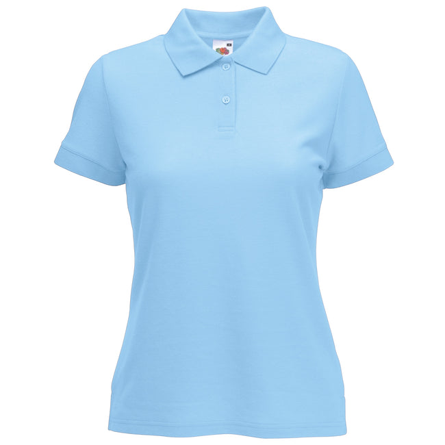 Sky Blue - Front - Fruit Of The Loom Womens-Ladies Lady Fit Short-Sleeved Polo Shirt