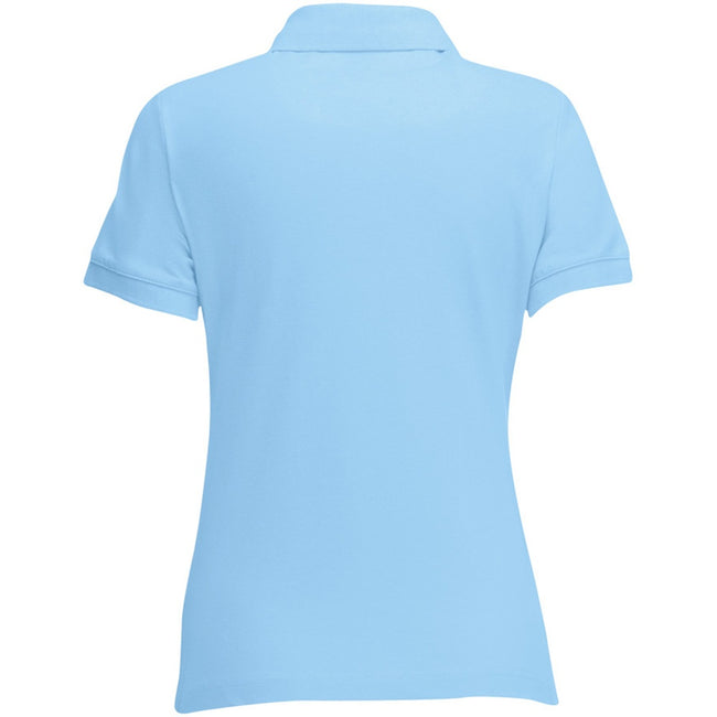 Sky Blue - Back - Fruit Of The Loom Womens-Ladies Lady Fit Short-Sleeved Polo Shirt