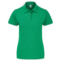 Heather Green - Front - Fruit Of The Loom Womens Lady-Fit 65-35 Short Sleeve Polo Shirt