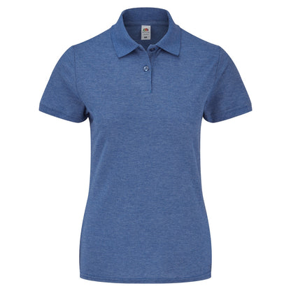 Heather Royal - Front - Fruit Of The Loom Womens-Ladies Lady Fit Short-Sleeved Polo Shirt