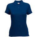 Navy - Front - Fruit Of The Loom Womens Lady-Fit 65-35 Short Sleeve Polo Shirt