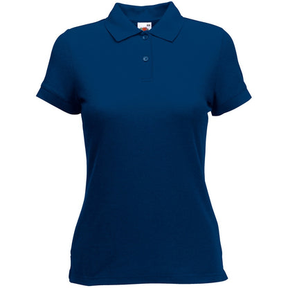 Navy - Front - Fruit Of The Loom Womens-Ladies Lady Fit Short-Sleeved Polo Shirt