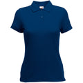 Navy - Front - Fruit Of The Loom Womens-Ladies Lady Fit Short-Sleeved Polo Shirt