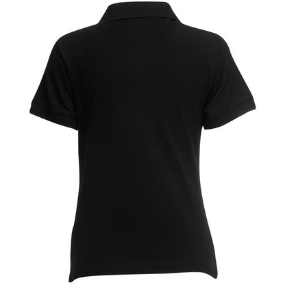 Black - Back - Fruit Of The Loom Womens-Ladies Lady Fit Short-Sleeved Polo Shirt