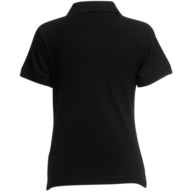 Black - Back - Fruit Of The Loom Womens-Ladies Lady Fit Short-Sleeved Polo Shirt
