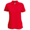 Red - Front - Fruit Of The Loom Womens Lady-Fit 65-35 Short Sleeve Polo Shirt