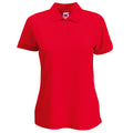Red - Front - Fruit Of The Loom Womens-Ladies Lady Fit Short-Sleeved Polo Shirt