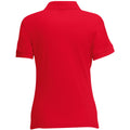 Red - Back - Fruit Of The Loom Womens Lady-Fit 65-35 Short Sleeve Polo Shirt