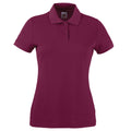 Burgundy - Front - Fruit Of The Loom Womens Lady-Fit 65-35 Short Sleeve Polo Shirt
