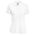White - Front - Fruit Of The Loom Womens Lady-Fit 65-35 Short Sleeve Polo Shirt
