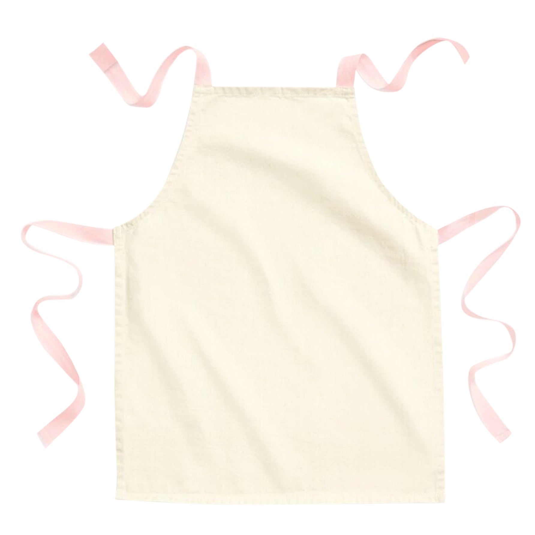 Natural-Pastel Pink - Front - Westford Mill Childrens-Kids Junior Cotton Craft Apron
