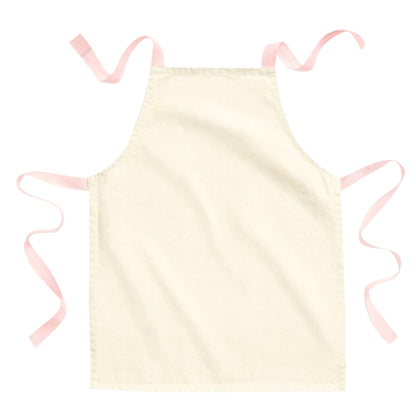 Natural-Pastel Pink - Front - Westford Mill Childrens-Kids Junior Cotton Craft Apron