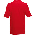 Red - Back - Fruit Of The Loom Mens 65-35 Pique Short Sleeve Polo Shirt
