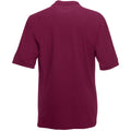 Burgundy - Back - Fruit Of The Loom Mens 65-35 Pique Short Sleeve Polo Shirt