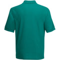 Emerald - Back - Fruit Of The Loom Mens 65-35 Pique Short Sleeve Polo Shirt