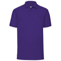Purple - Front - Fruit Of The Loom Mens 65-35 Pique Short Sleeve Polo Shirt