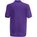 Purple - Back - Fruit Of The Loom Mens 65-35 Pique Short Sleeve Polo Shirt
