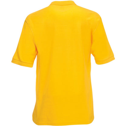 Sunflower - Back - Fruit Of The Loom Mens 65-35 Pique Short Sleeve Polo Shirt