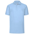 Sky Blue - Front - Fruit Of The Loom Mens 65-35 Pique Short Sleeve Polo Shirt