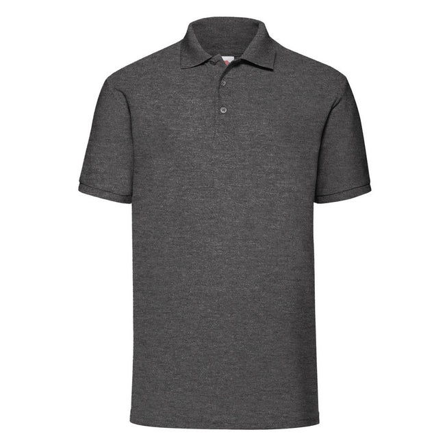 Dark Heather - Front - Fruit Of The Loom Mens 65-35 Pique Short Sleeve Polo Shirt
