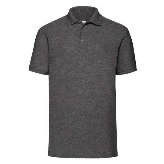 Dark Heather - Front - Fruit Of The Loom Mens 65-35 Pique Short Sleeve Polo Shirt