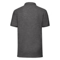 Dark Heather - Back - Fruit Of The Loom Mens 65-35 Pique Short Sleeve Polo Shirt