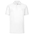 White - Front - Fruit Of The Loom Mens 65-35 Pique Short Sleeve Polo Shirt