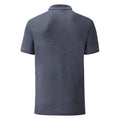 Heather Navy - Back - Fruit Of The Loom Mens 65-35 Pique Short Sleeve Polo Shirt