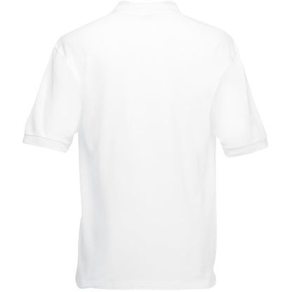 White - Back - Fruit Of The Loom Mens 65-35 Pique Short Sleeve Polo Shirt