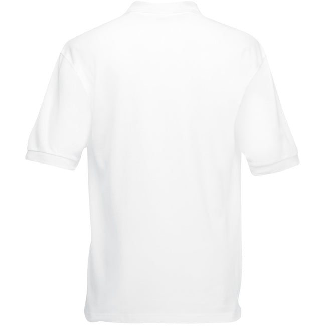 White - Back - Fruit Of The Loom Mens 65-35 Pique Short Sleeve Polo Shirt