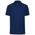 Navy - Front - Fruit Of The Loom Mens 65-35 Pique Short Sleeve Polo Shirt