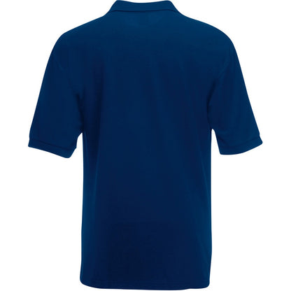 Navy - Back - Fruit Of The Loom Mens 65-35 Pique Short Sleeve Polo Shirt