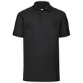Black - Front - Fruit Of The Loom Mens 65-35 Pique Short Sleeve Polo Shirt