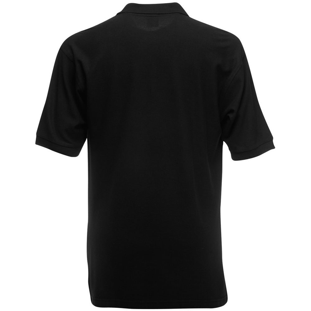 Black - Back - Fruit Of The Loom Mens 65-35 Pique Short Sleeve Polo Shirt