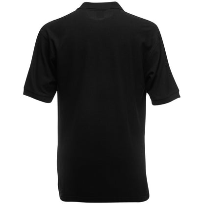 Black - Back - Fruit Of The Loom Mens 65-35 Pique Short Sleeve Polo Shirt