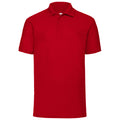 Red - Front - Fruit Of The Loom Mens 65-35 Pique Short Sleeve Polo Shirt