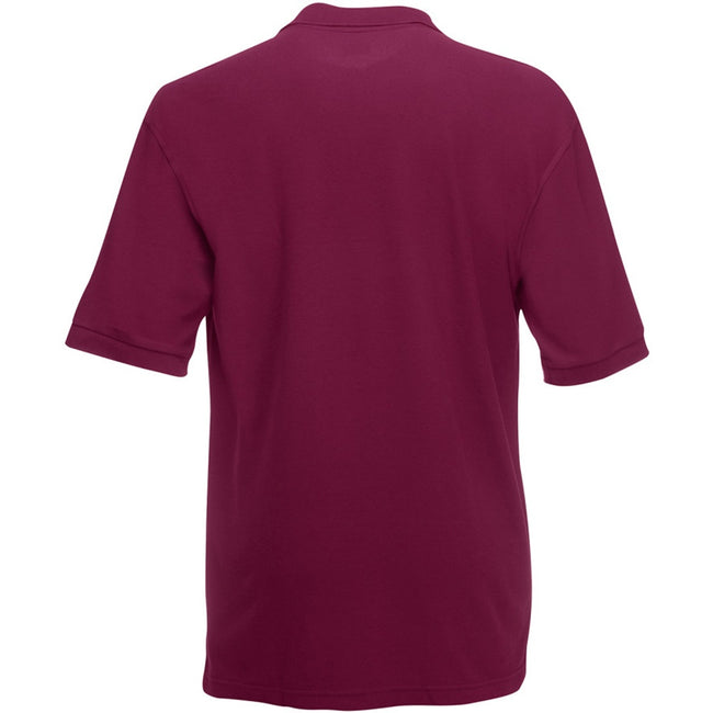 Burgundy - Back - Fruit of the Loom Childrens-Kids Pique Short-Sleeved Polo Shirt