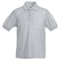 Heather Grey - Front - Fruit Of The Loom Childrens-Kids Unisex 65-35 Pique Polo Shirt