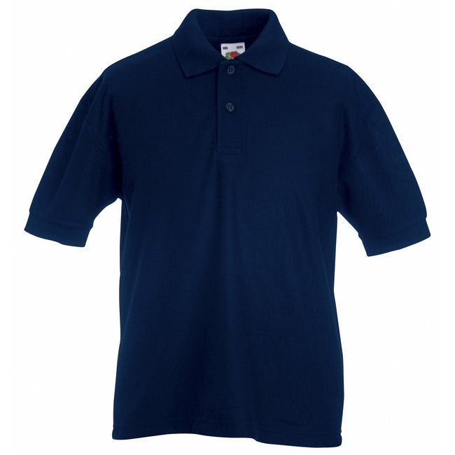 Deep Navy - Front - Fruit of the Loom Childrens-Kids Pique Short-Sleeved Polo Shirt
