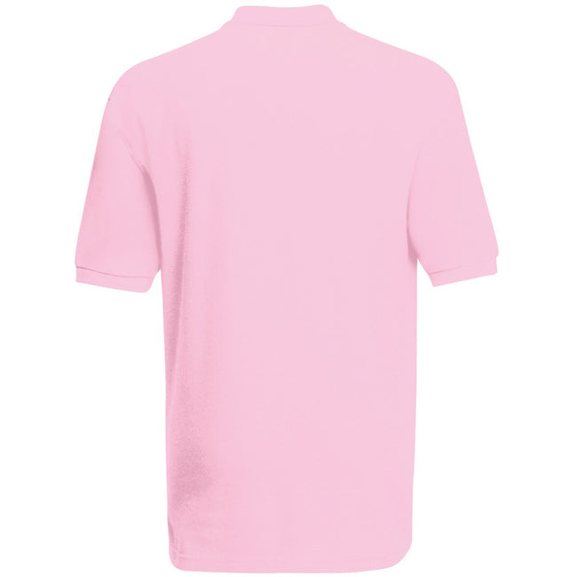 Light Pink - Back - Fruit of the Loom Childrens-Kids Pique Short-Sleeved Polo Shirt