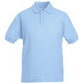 Sky Blue - Front - Fruit Of The Loom Childrens-Kids Unisex 65-35 Pique Polo Shirt